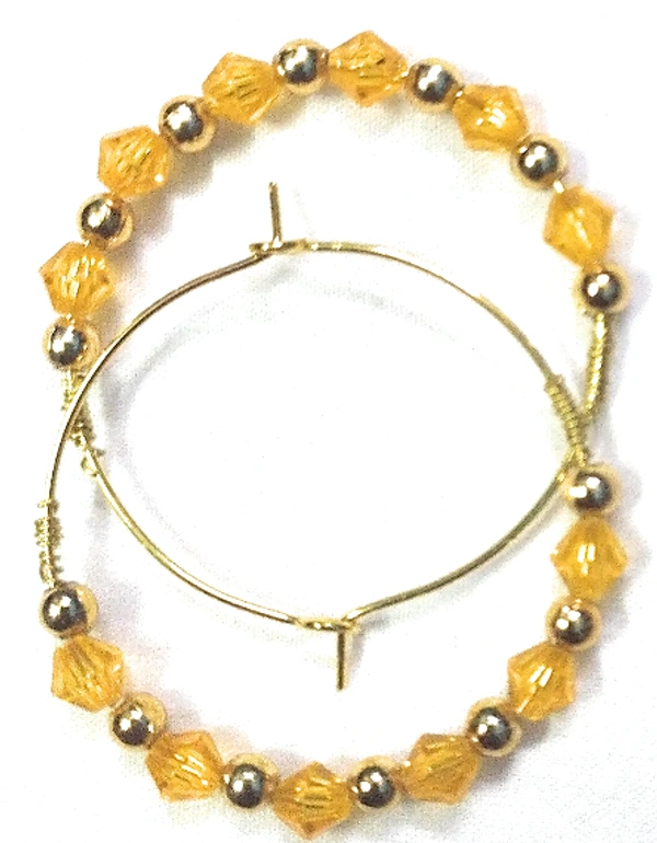 NIBRAS Yellow Tyre-Cut Crystal Seed Hoop Earrings - B09JMXMZ6X, 6 gm, 4cm x 4cm x 1cm